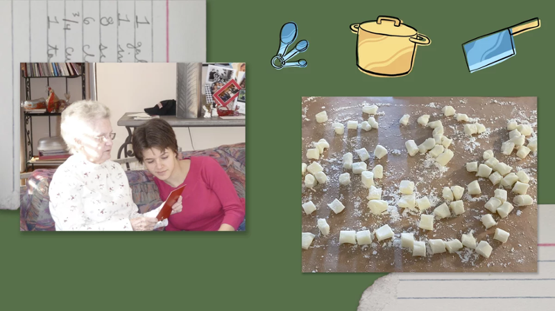 Left: Jordan Harrison with her grandmother, Judy Greene. Right: Freshly made butter mints.