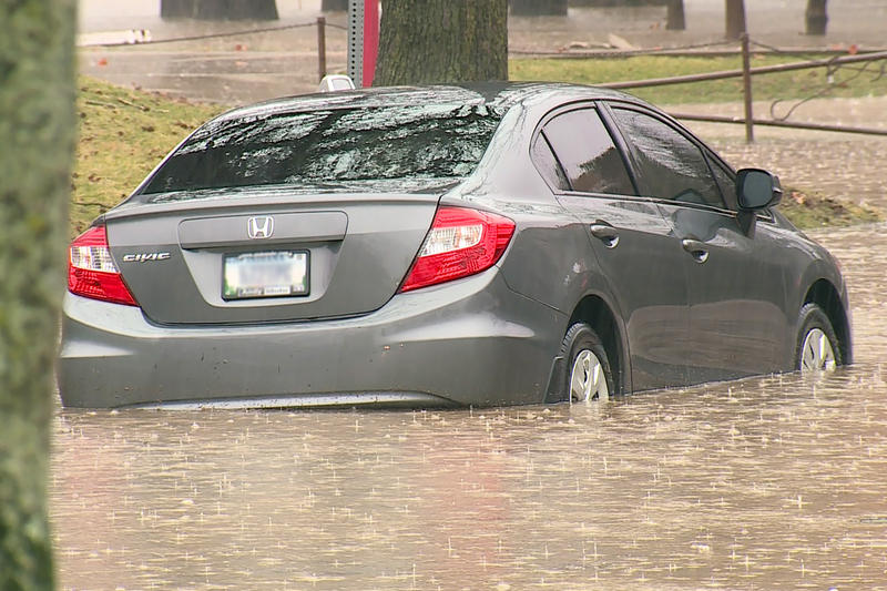 car in flood