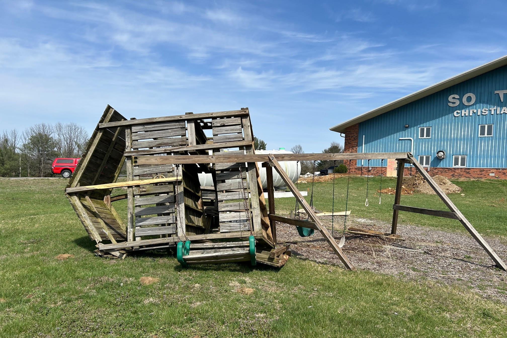 The Southside Christian Church in Monroe County was directly impacted by an EF-0 tornado, the National Weather Service said.