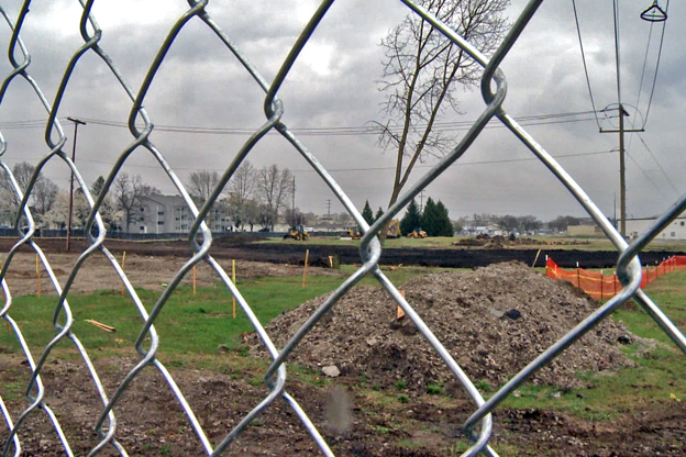 Mixed use development under construction in Columbus.