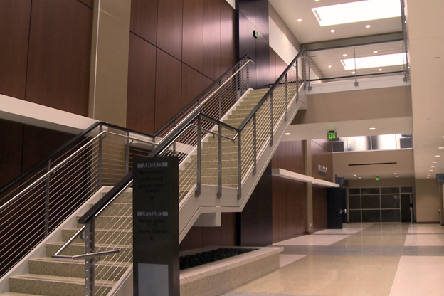 The Terre Haute Convention Center main entry off Wabash Ave.