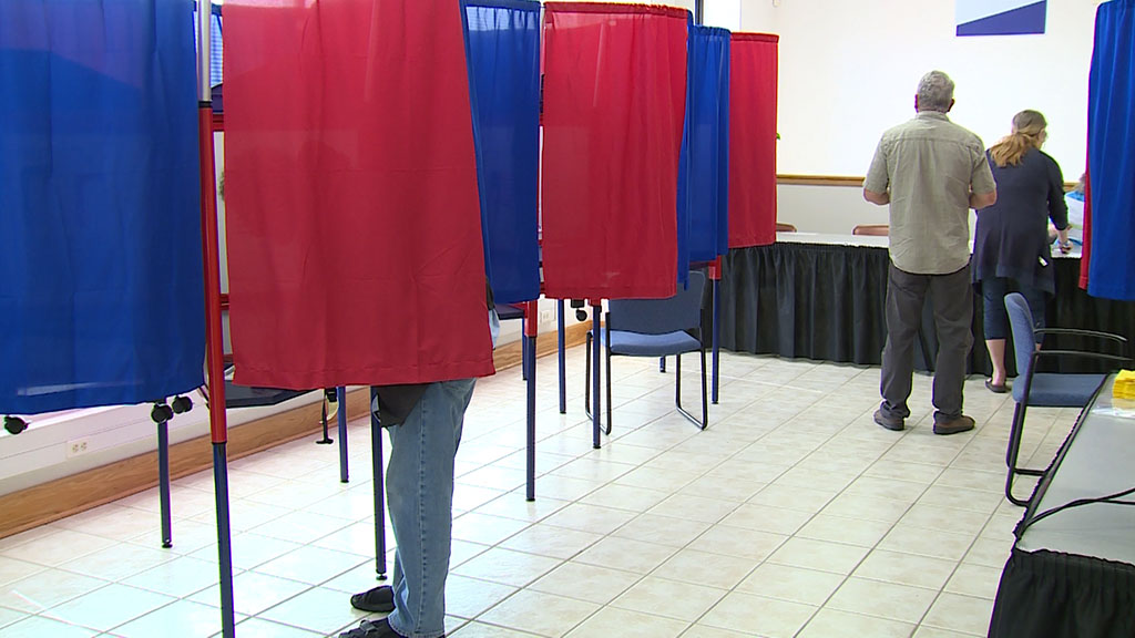 Voters at booths during last day of early voting in Monroe County municipal elections 2019