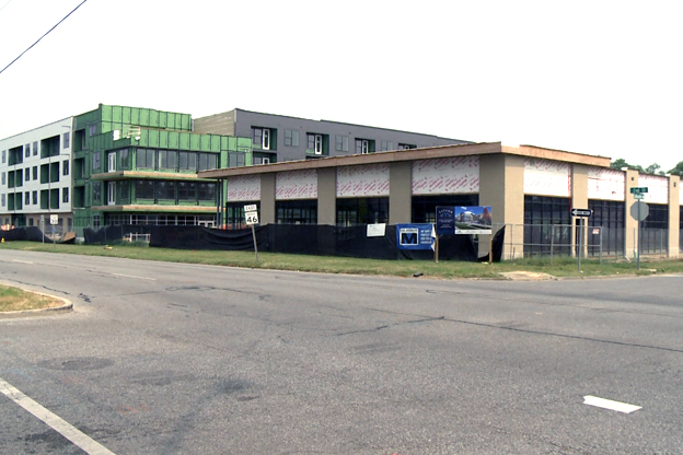 Construction is ongoing on The Taylor housing development and grocer.