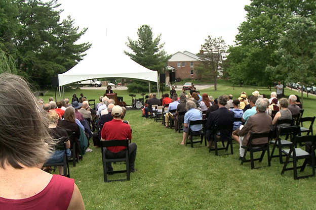 Image of the crowd at the David Baker Avenue Naming ceremony