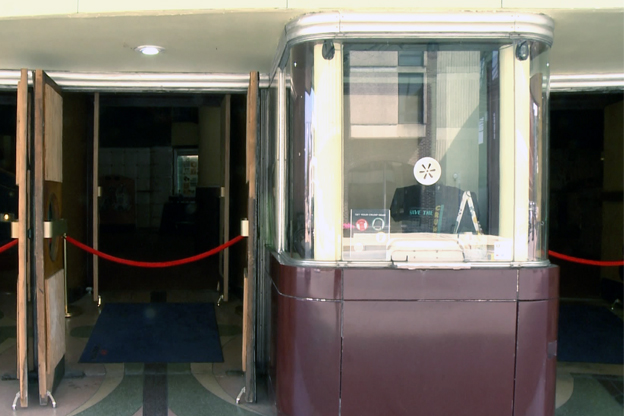 Crump Theatre front doors and box office