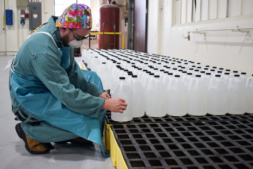 Crane Army Develops Hand Sanitizer Line in Response to COVID-19 Crisis