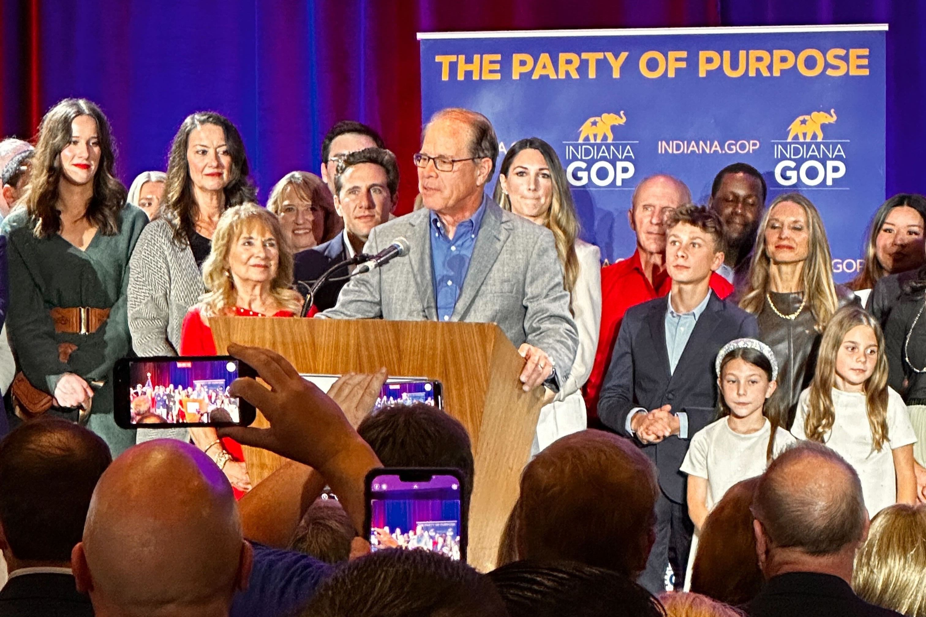 Republican Mike Braun delivers winning speech at Indiana GOP election night watch party