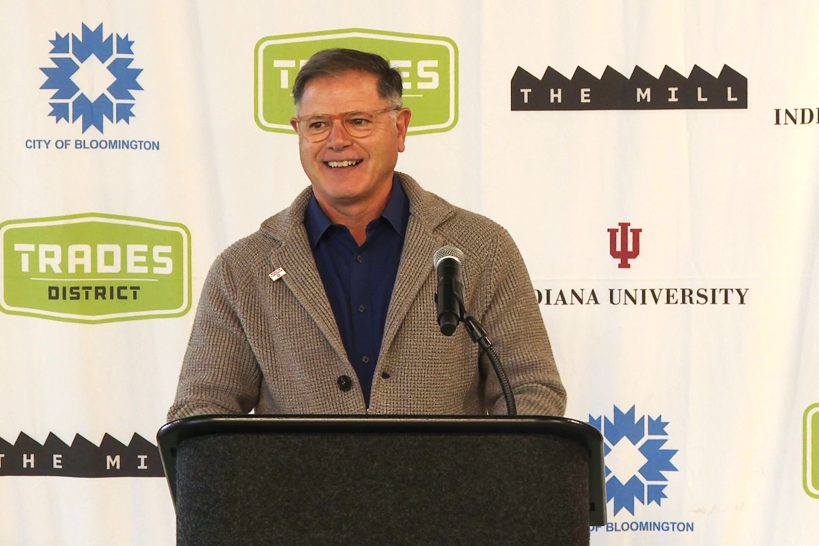 John Fernandez speaks at the grand opening of The Forge in Bloomington Nov. 22, 2024.