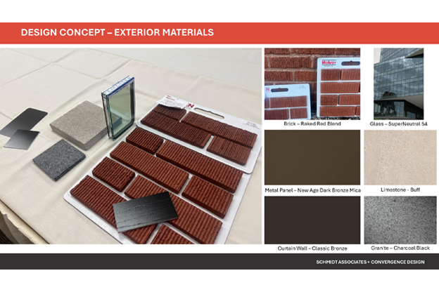 Exterior samples for the expansion project