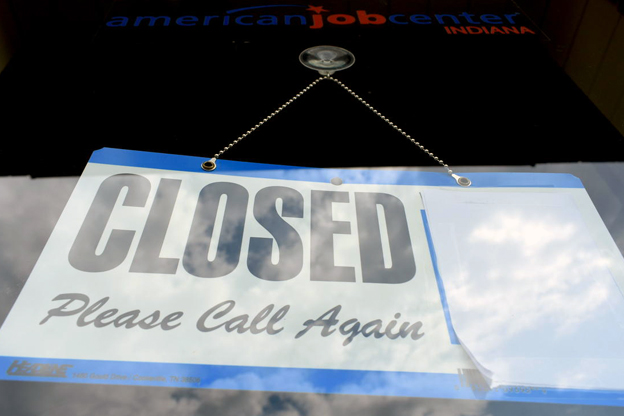 Job Center closed sign