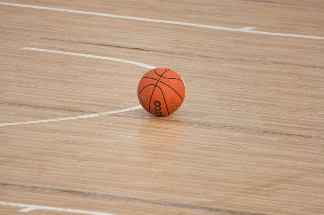 basketball on court