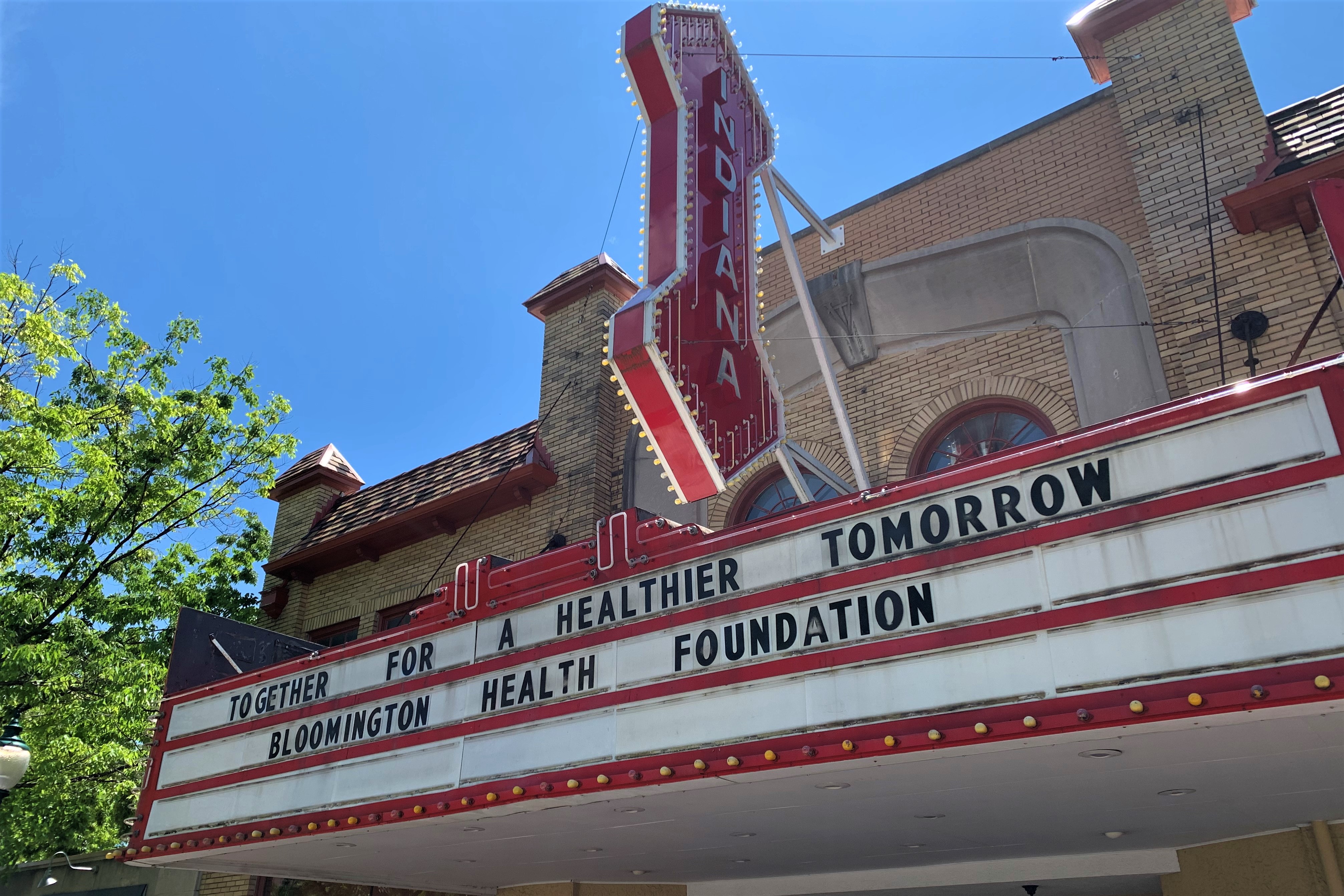 The marquee on the Buskirk-Chumley Theater in Bloomington.