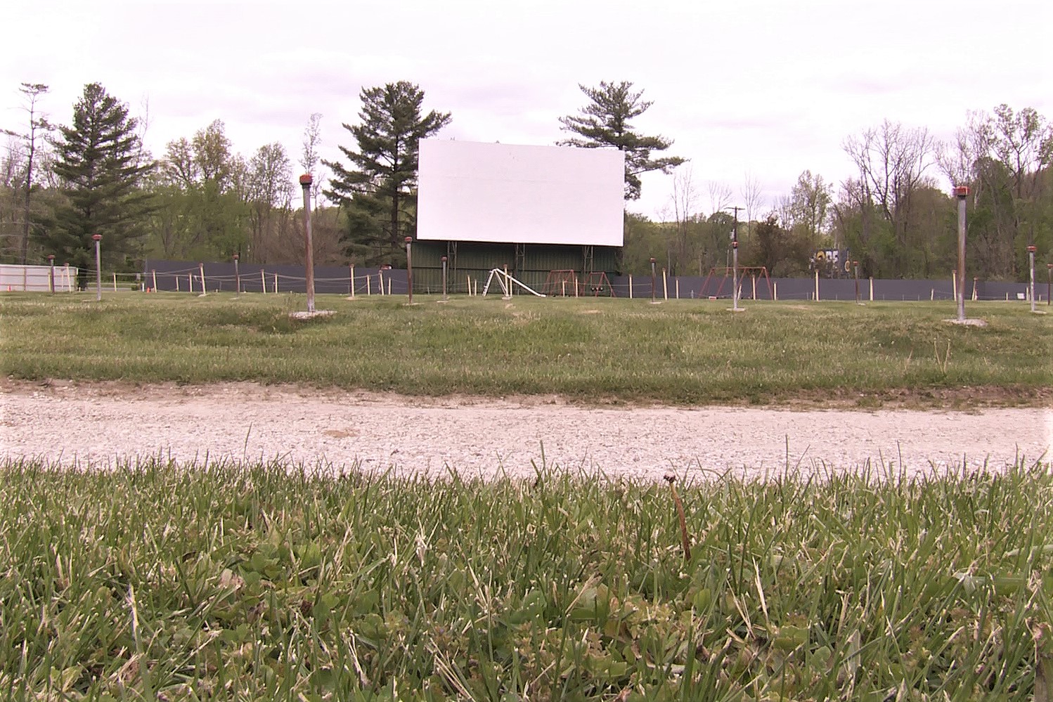 A screen at the Centerbrook Drive-In Theater in Martinsville.