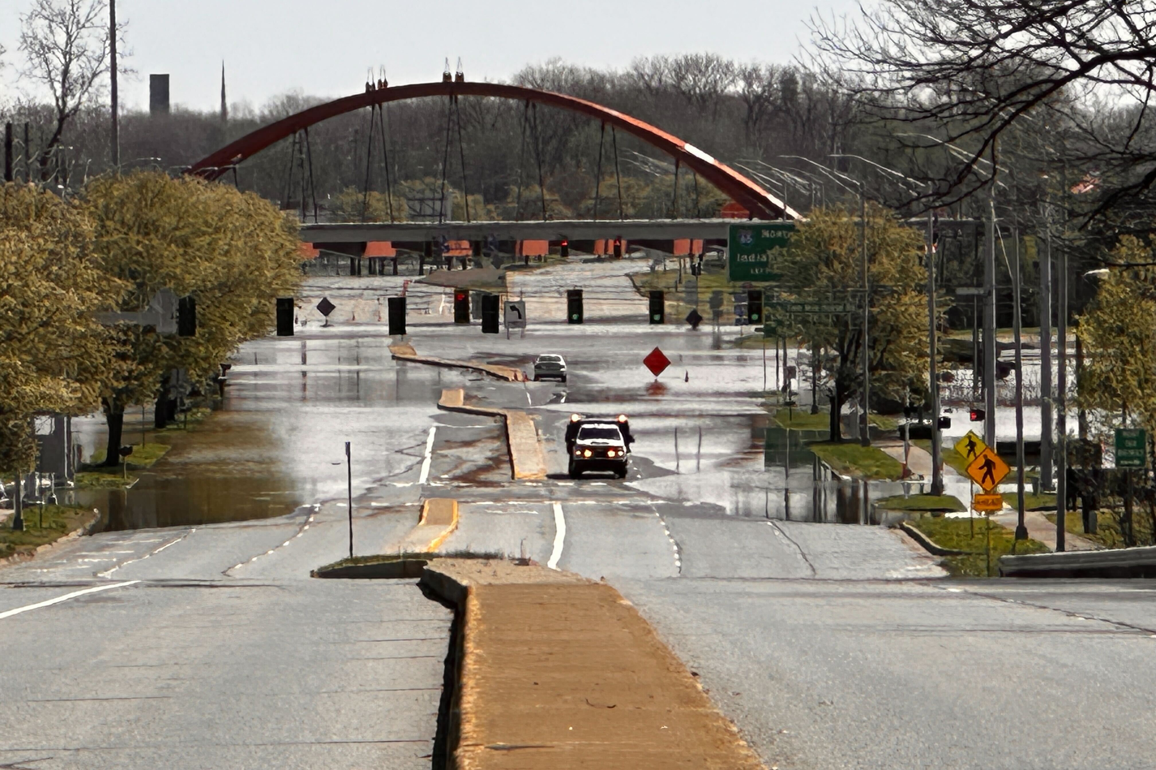 Flooding in Columbus on April 7, 2025