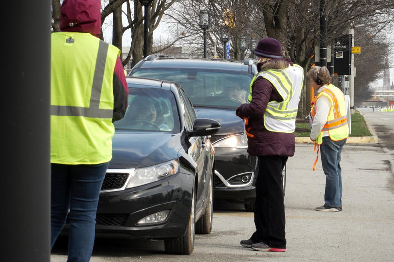 Eli Lilly's drive-thru coronavirus testing.