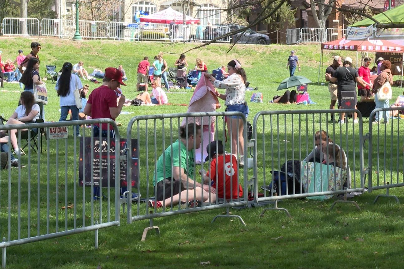 dunn meadow during the eclipse on april 8, 2024