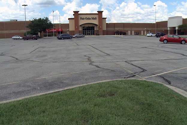 Empty parking lot at Fair Oaks Mall