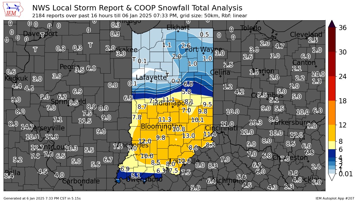 Snow totals