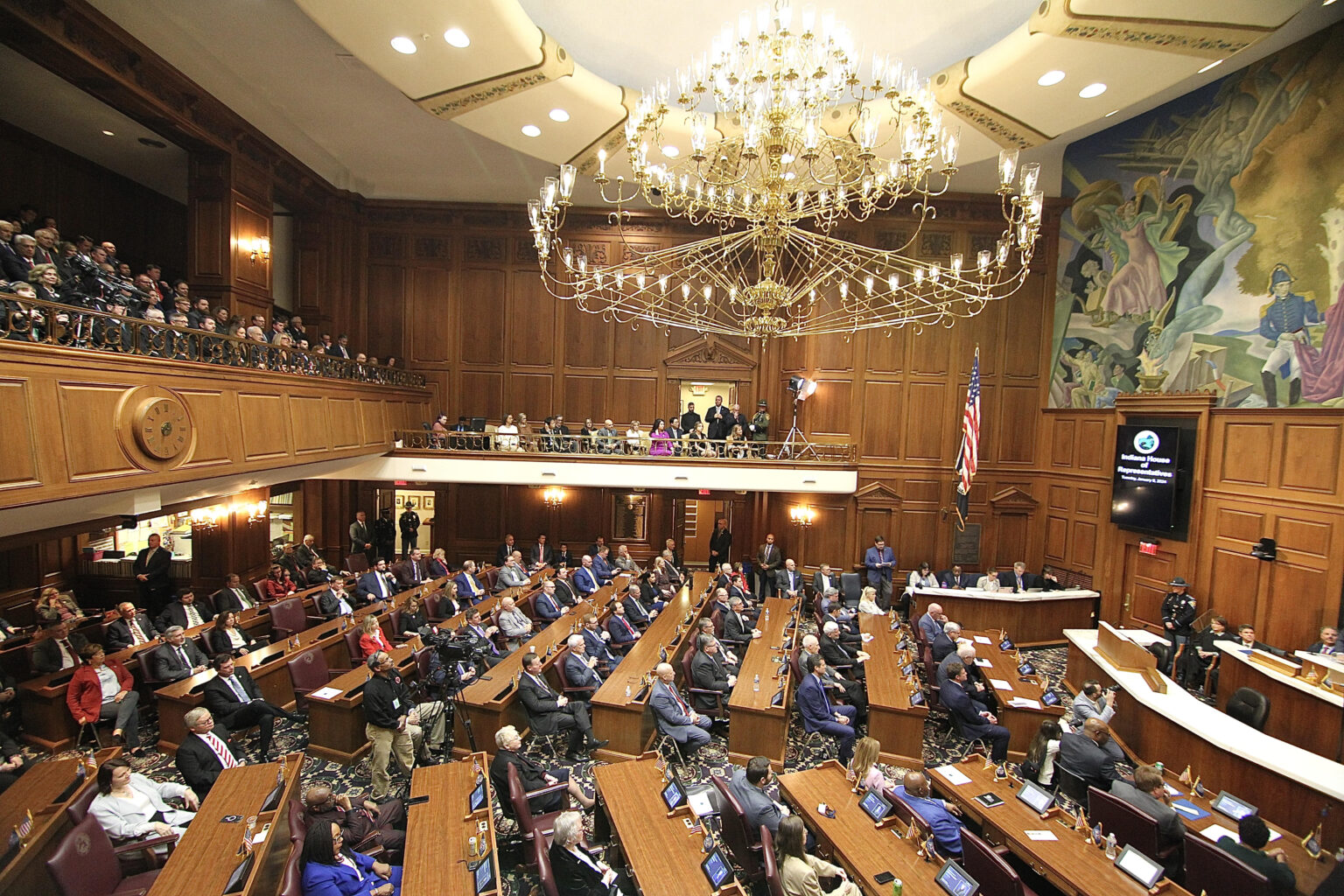 The Indiana General Assembly gathered to hear Gov. Eric Holcomb’s final State of the State Address Tuesday Jan. 9, 2024 in the House chamber.