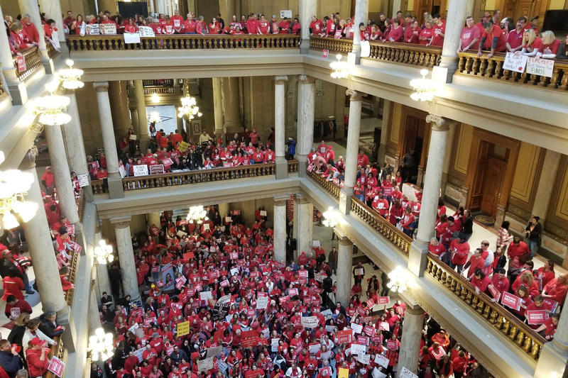 A Red for Ed rally at the Statehouse in 2019.