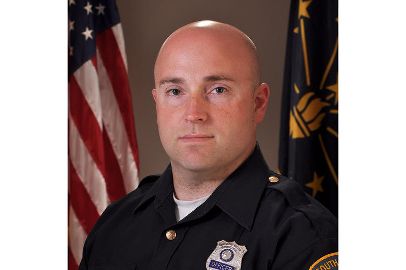 A headshot of Sgt. Ryan O'Neill, a South Bend police officer who resigned amid the backlash from the death of Eric Logan.