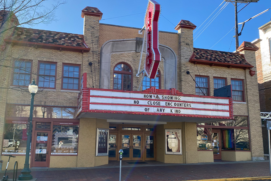 Outside Buskirk-Chumley Theater