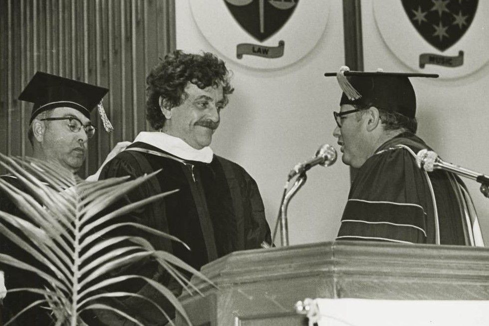 Kurt Vonnegut Jr. receives an honorary Doctor of Humane Letters May 13, 1973. 