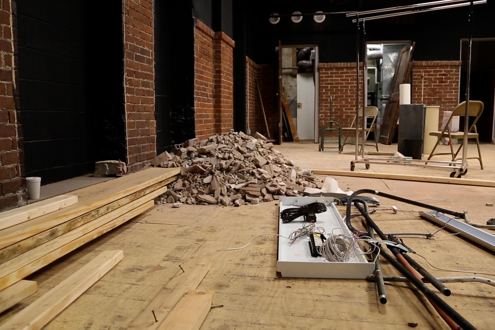 Renovation of the old firehouse into the Firehouse Bay Theater continues at the John Waldron Arts Center