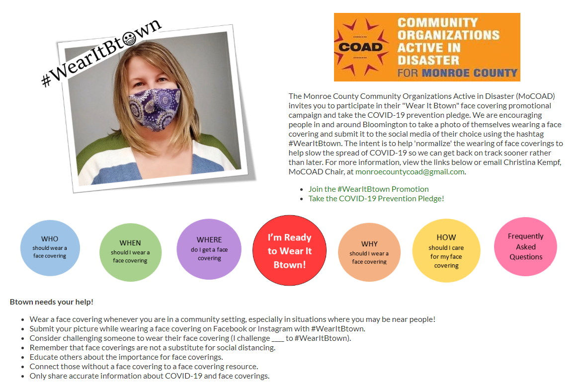 A screenshot of the City of Bloomington's webpage promoting WearItBtown.
