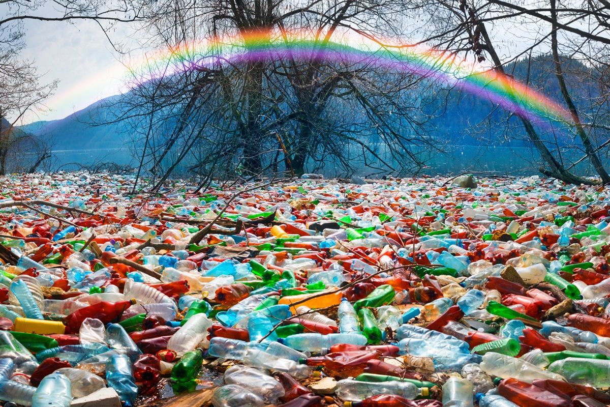 Bottles in the reservoir mountain