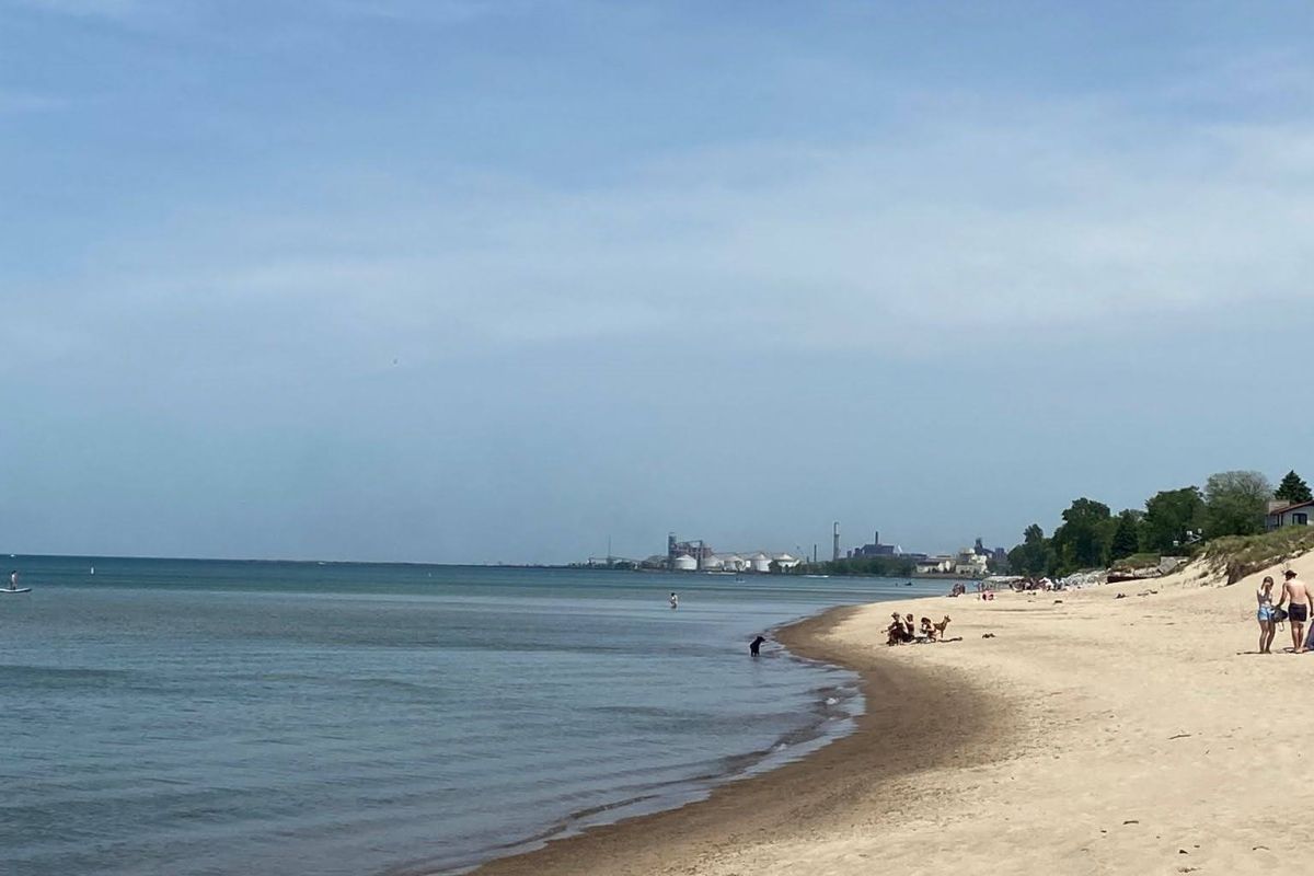 Indiana Dunes looking east to Michigan City
