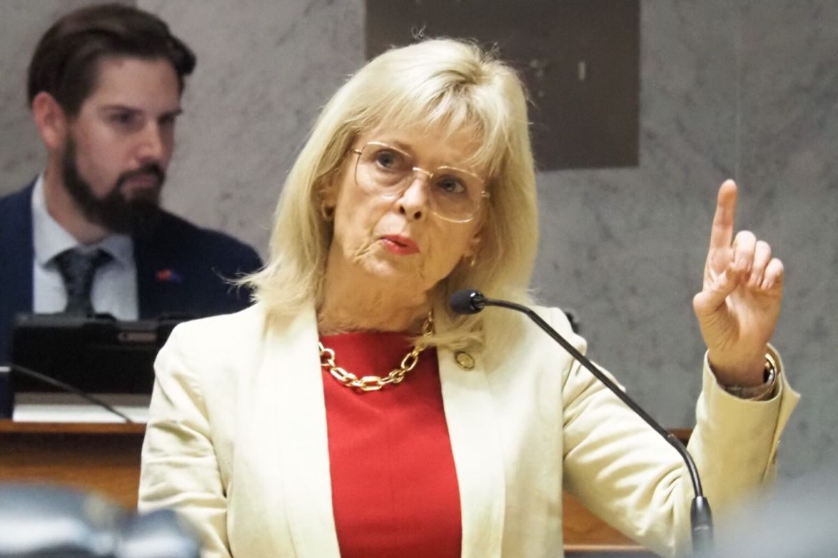 Sen. Liz Brown, R-Fort Wayne, speaks on a bill on April 15, 2025. 