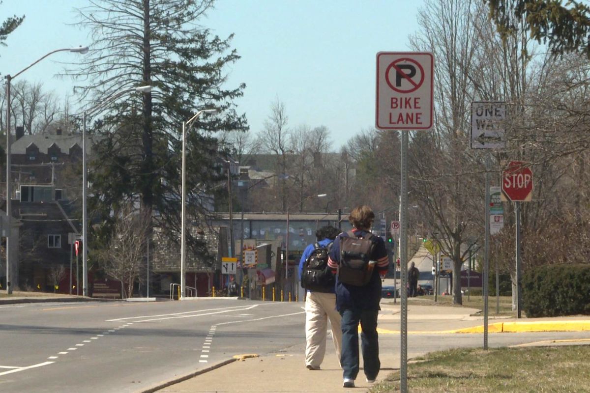 The bike lane near the East Third and South Rose intersection is pictured March 10, 2025.