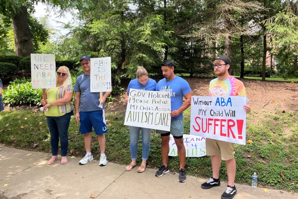 ABA protest outside Gov. Holcomb's home