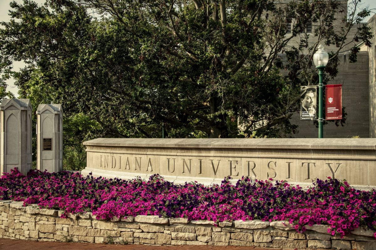 07_30_2021 Bloomington USA - Gate into Indiana University 