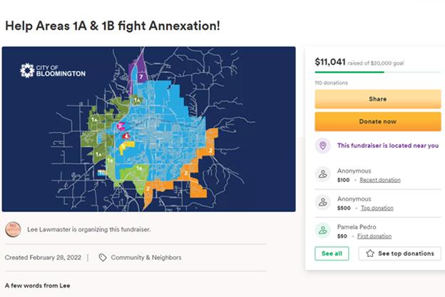 Residents against annexation have raised more than $11,000 as of Thursday evening.