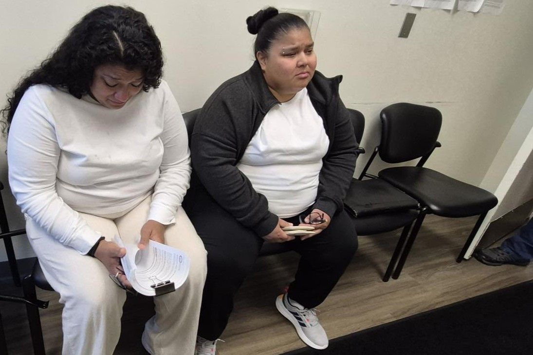 Azucena Marisol Gonzalez Ortiz (left) was at the immigration office when she learned she was being detained.