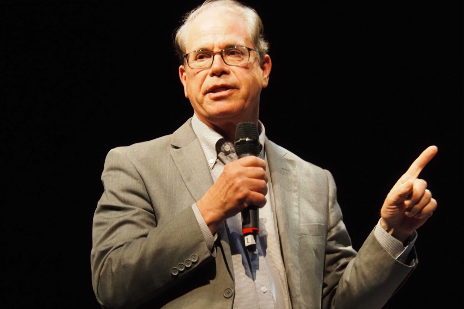 U.S. Sen. Mike Braun at an event for Republican candidates for governor in Carmel on Jan. 25, 2024.