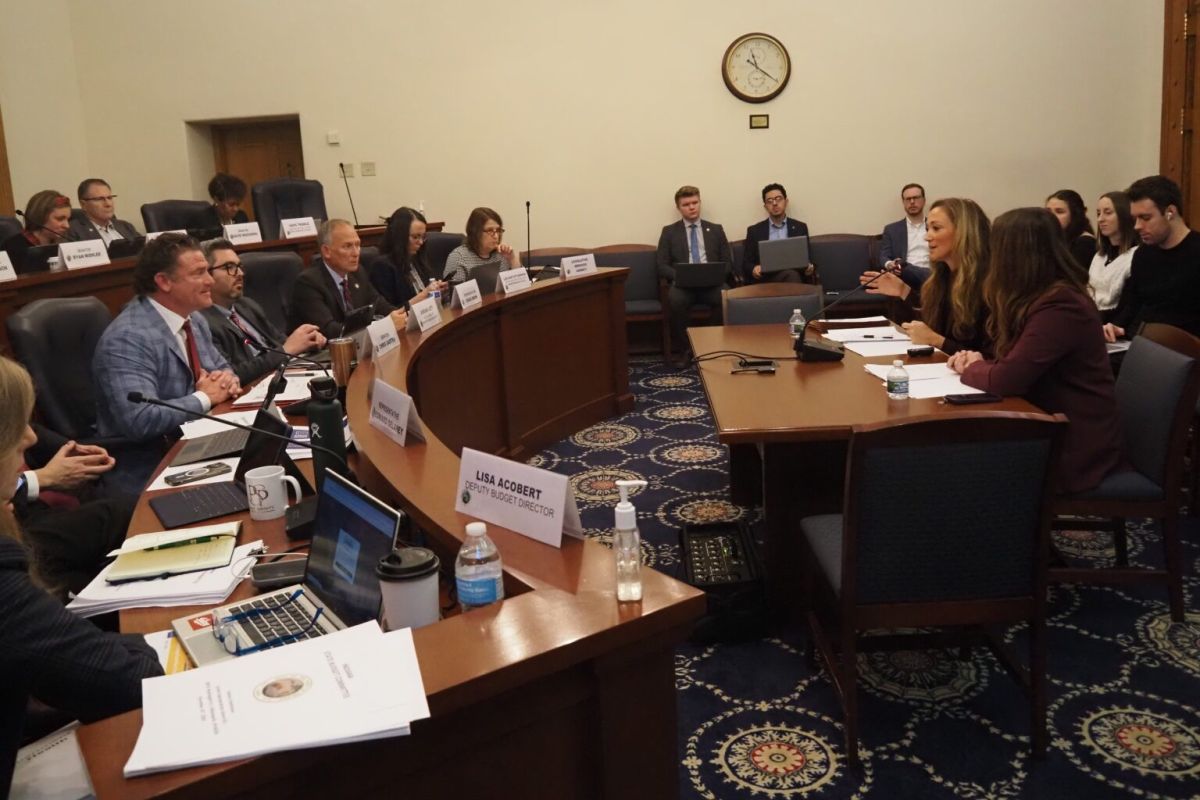 Indiana State Health Commissioner Lindsay Weaver discussed the advantages of flexible public health funding. She is pictured at a state budget hearing on Dec. 16, 2024.
