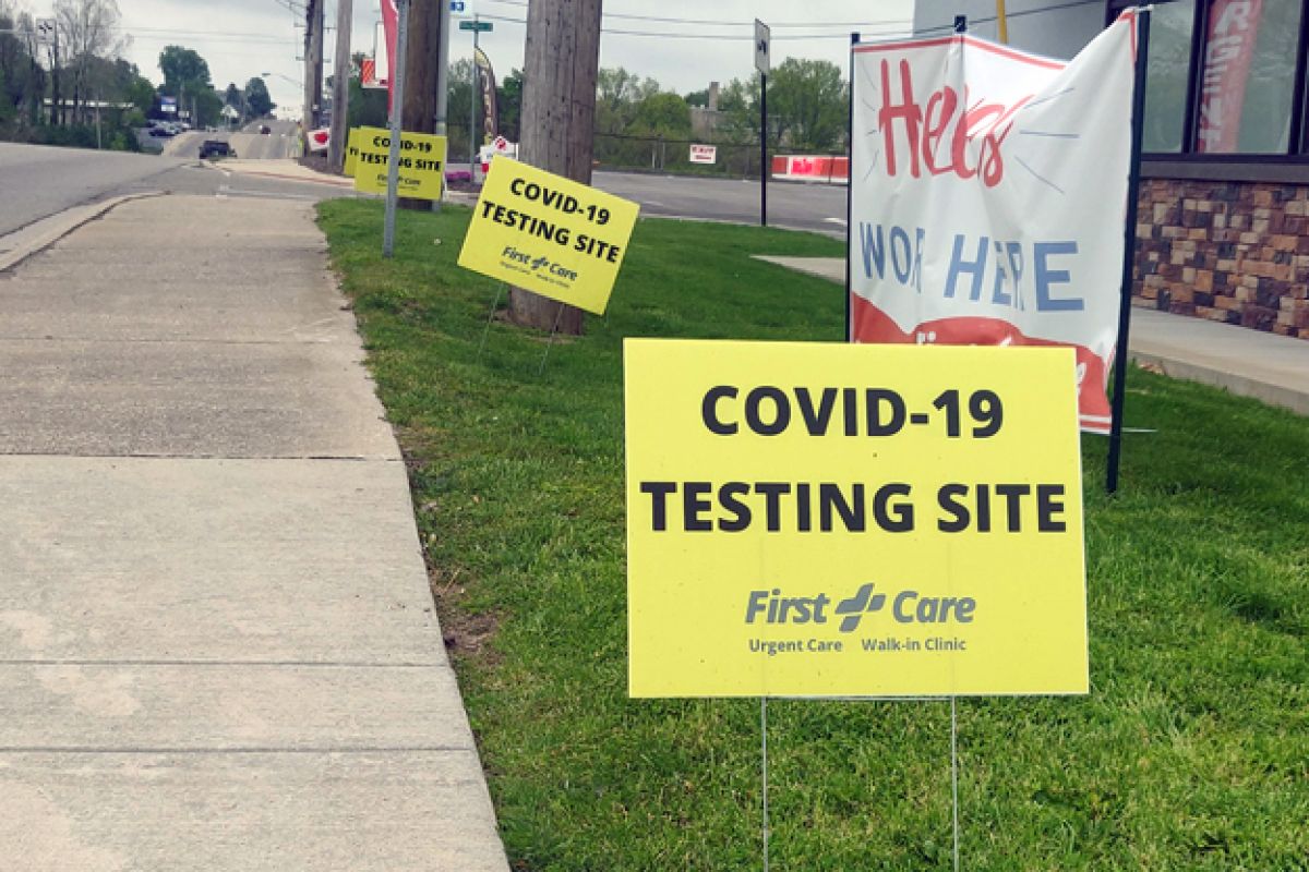 testing site signs in Bedford