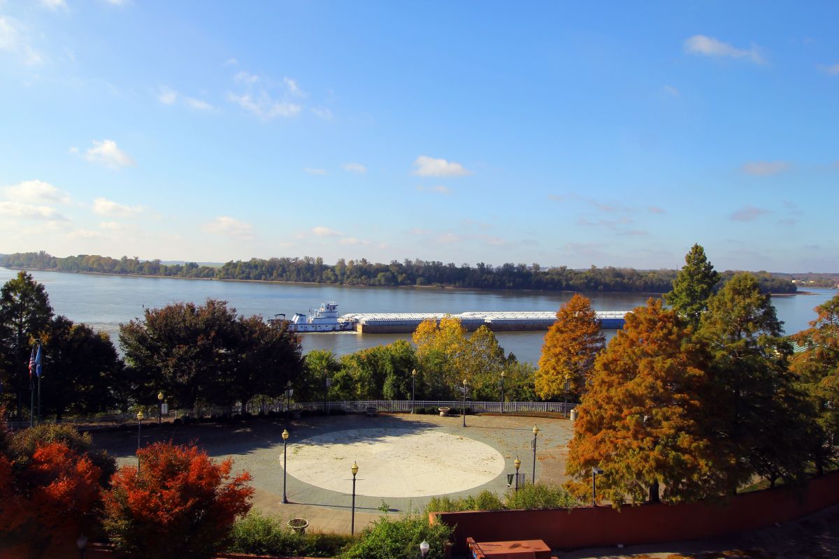 Evansville riverfront barge