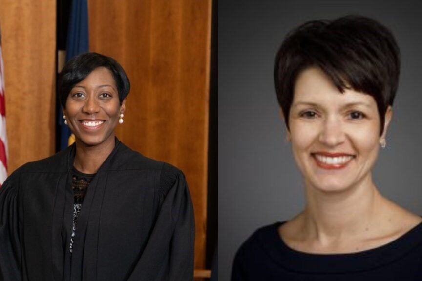 St. Joseph Superior Court Judge Cristal Brisco, left, and Elkhart Superior Court Judge Gretchen Lund, right.