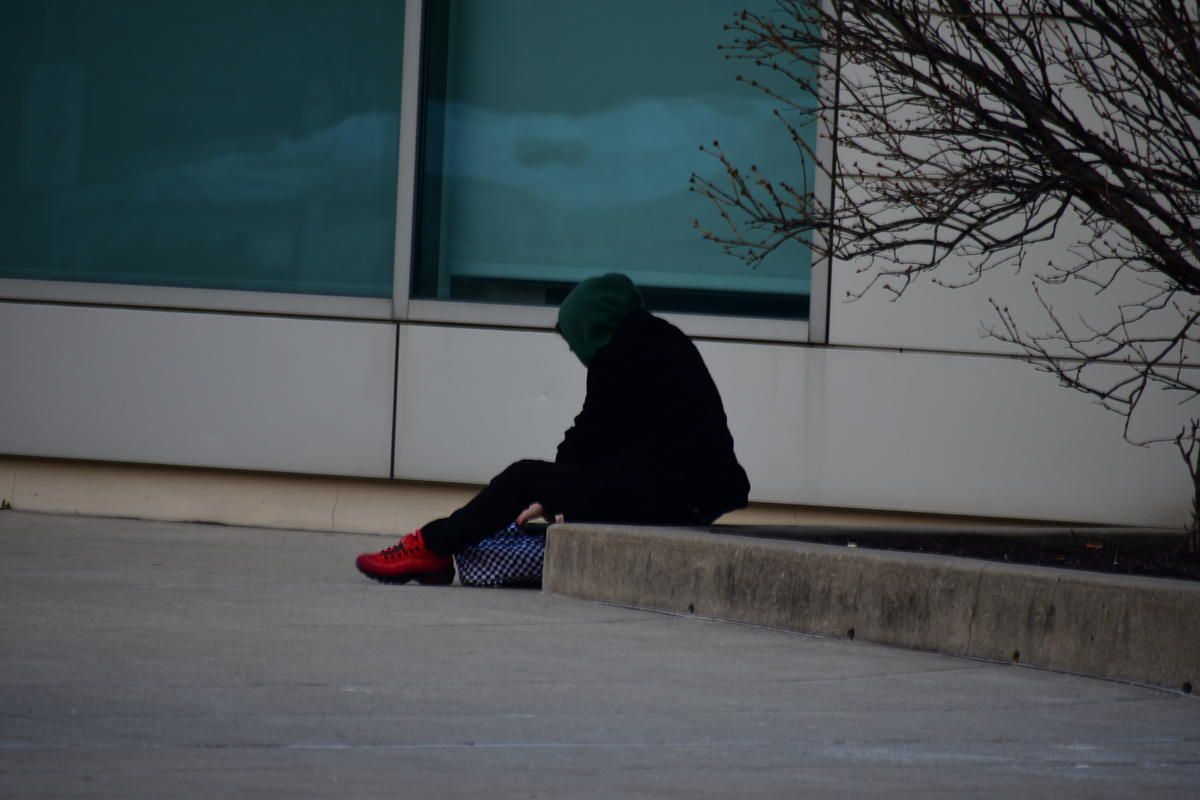 A person experiencing homelessness.