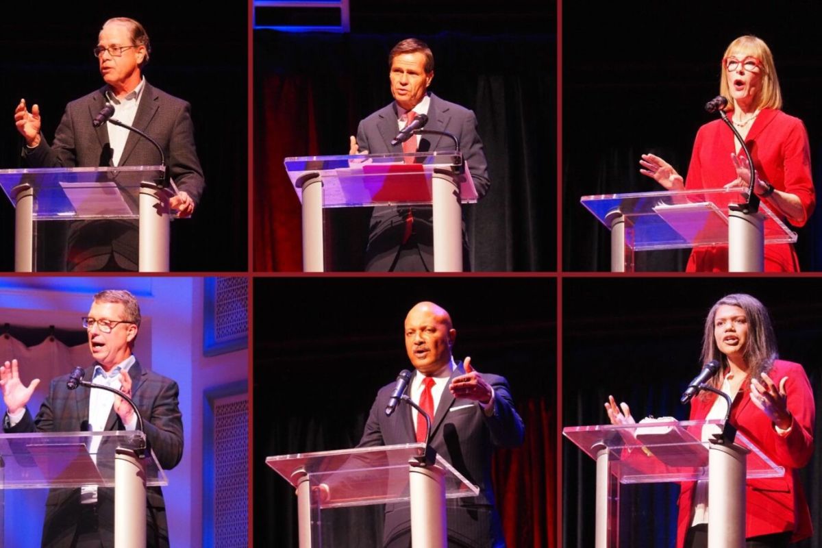 The six GOP gubernatorial hopefuls participate in a March 11 debate in Carmel.