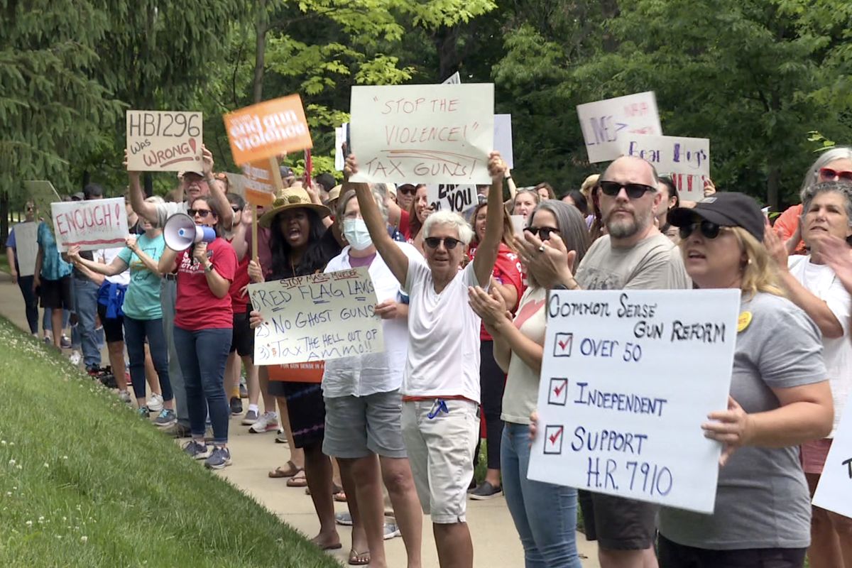 Gun protest outside of the governor's mansion