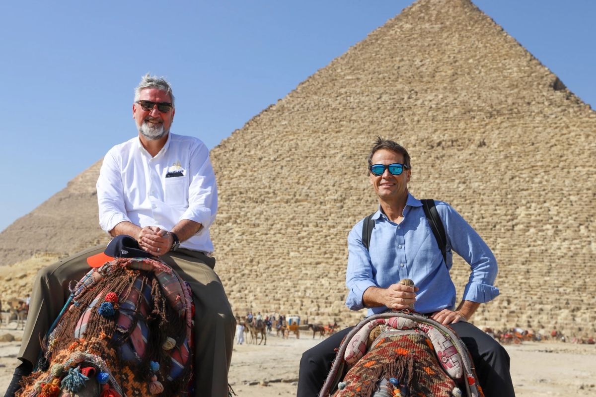 Gov. Eric Holcomb, left, and Indiana Commerce Secretary Brad Chambers, right, attended the 2022 United Nations Climate Change Conference in Egypt.