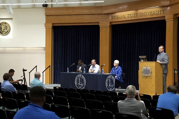 ISU press conference Monday night after three students died in an auto accident.