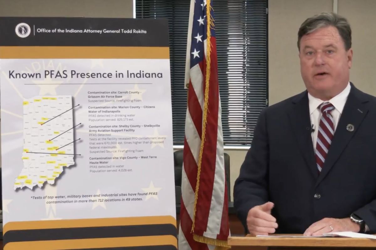 A new lawsuit by Indiana Attorney General Todd Rokita targets nearly two dozen companies that manufacture and sell products with “forever chemicals.”