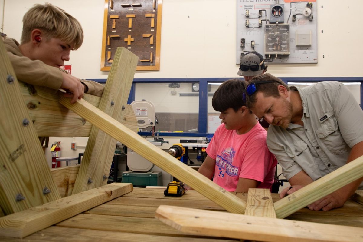 Students are taught construction skills at Shoals High School, on Tuesday, Oct. 1, 2024.