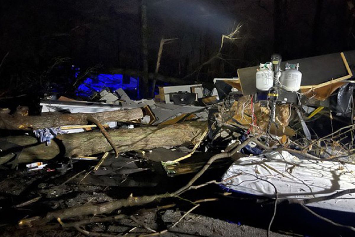 Damage after Friday's severe weather at McCormick's Creek State Park.